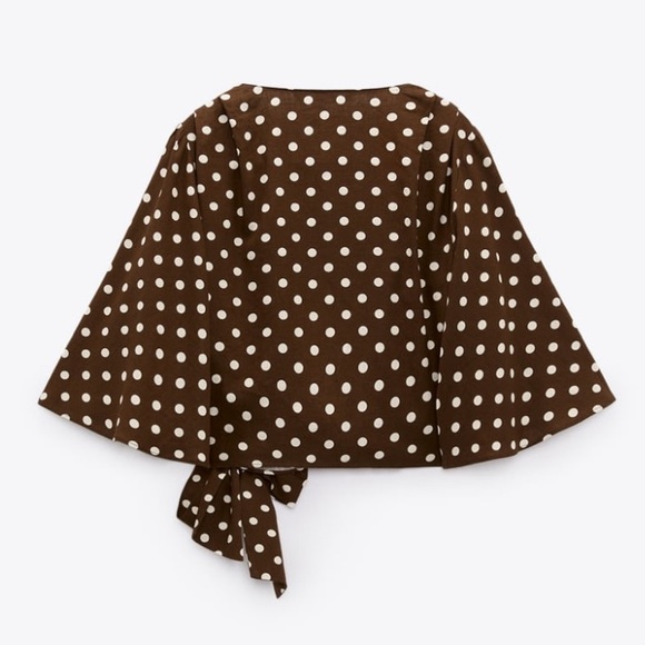 ZARA 🤎Polka dot tie top🤎 NWT - Picture 4 of 16